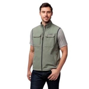 Free Country Jacket Vest Men's XL Dark Stone Gray Polyester Work  Full Zip New